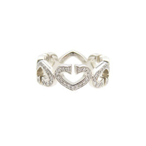 CARTIER 18k Silver Diamond Heart Ring #51